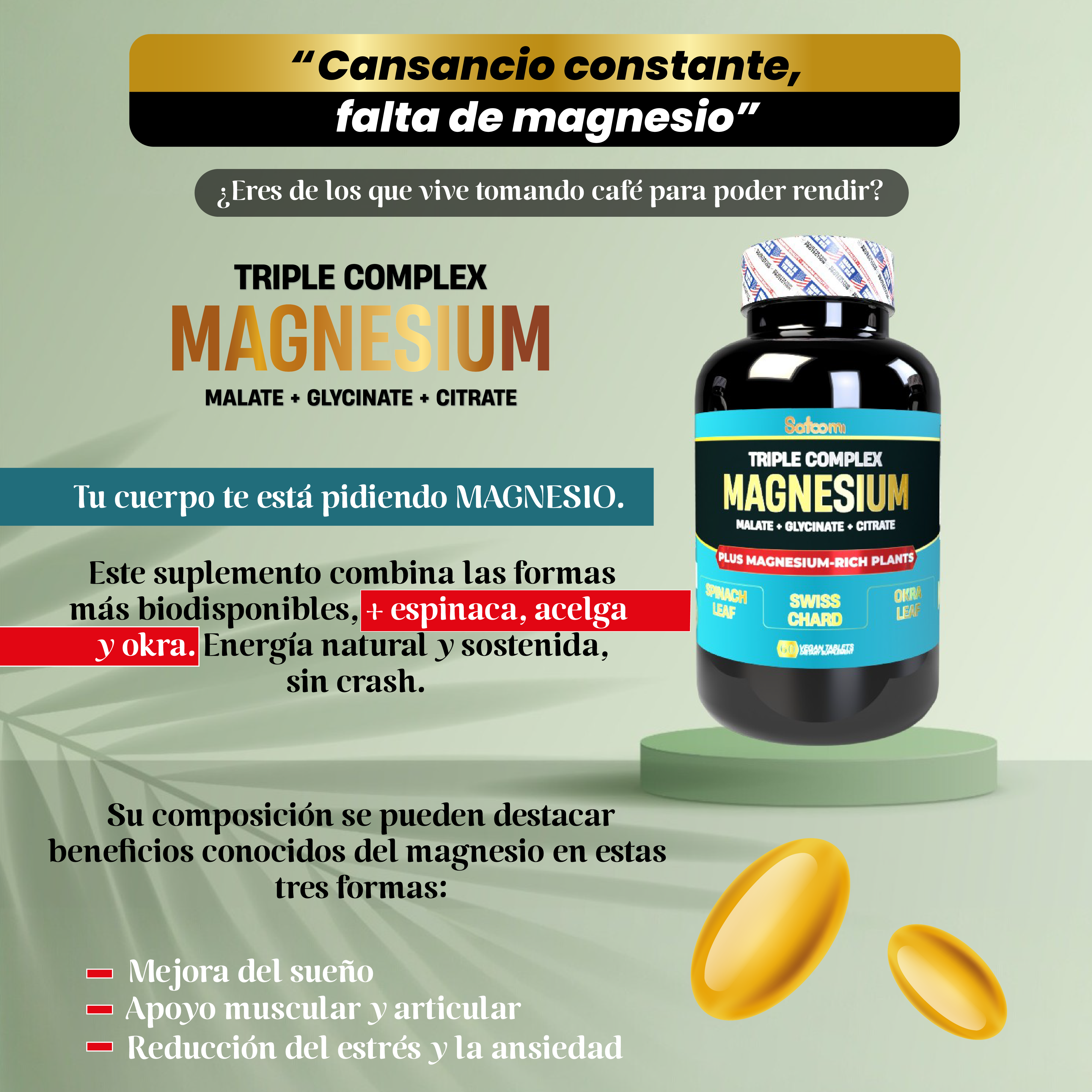 Miniatura 2 de Citrato De Magnesio con Proteina Vegan